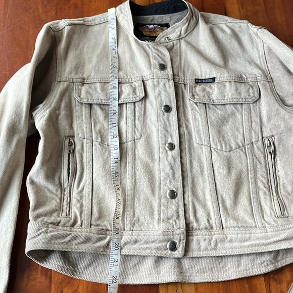 NWT Harley Davidson thick denim jacket size s beige - Picture 10 of 14